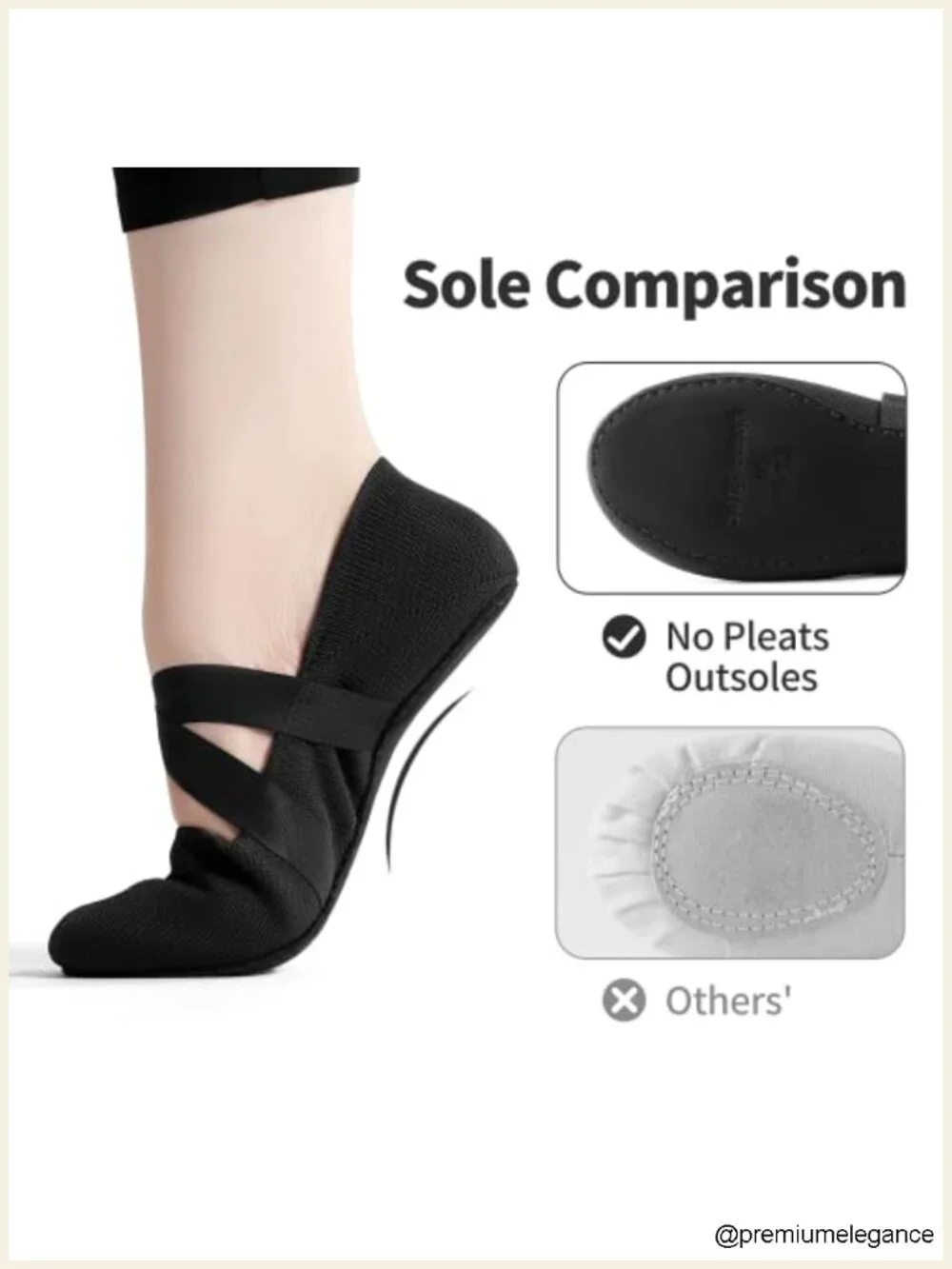 Ballet Shoes for Women - Full Sole Leather Arch Support Dance Shoes